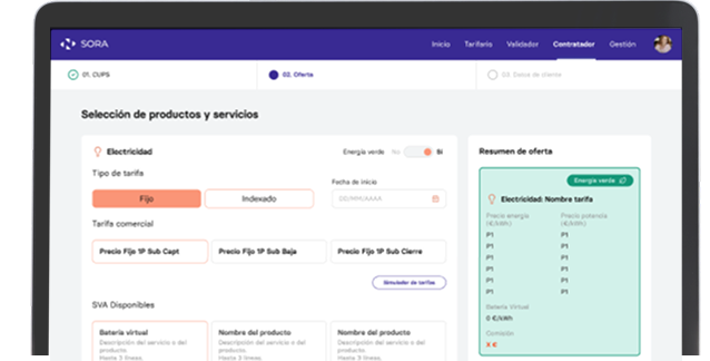 Imagen  2. Selecciona los productos y servicios